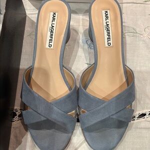Karl Lagerfeld Slate Blue Women's Mules